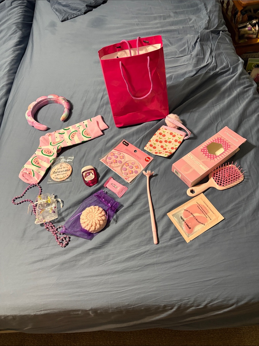 Girls  Pink Gift Bag with Pink Accessories Set
